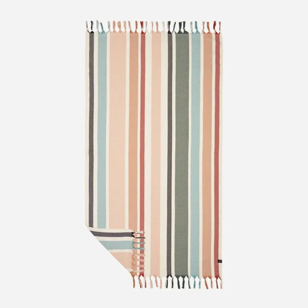 ⛱️🌞 Slowtide Zoey Turkish Towel 100% Cotton Multicolor Stripe Grab-and-go Beach
